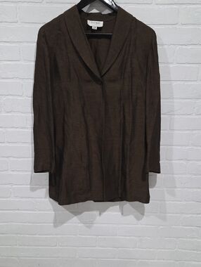 Emanuel Ungaro Brown Open-Front Blazer